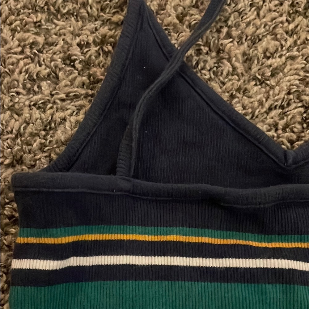 PacSun Navy and Green Striped Crop Top - Picture 7 of 8